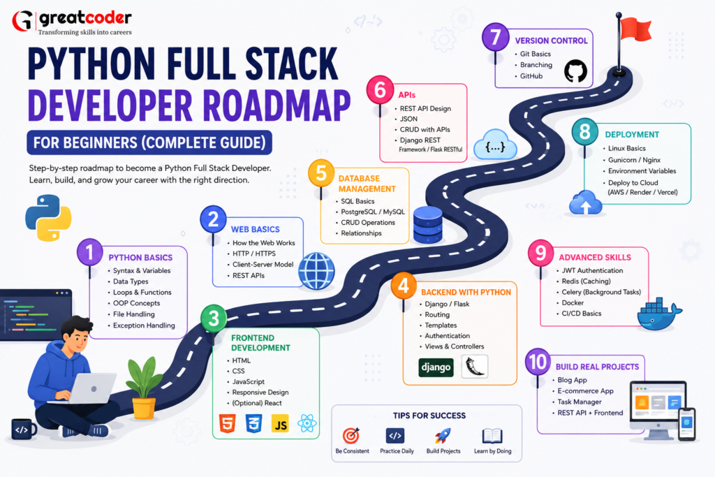 Python Full Stack Developer Roadmap for Beginners image